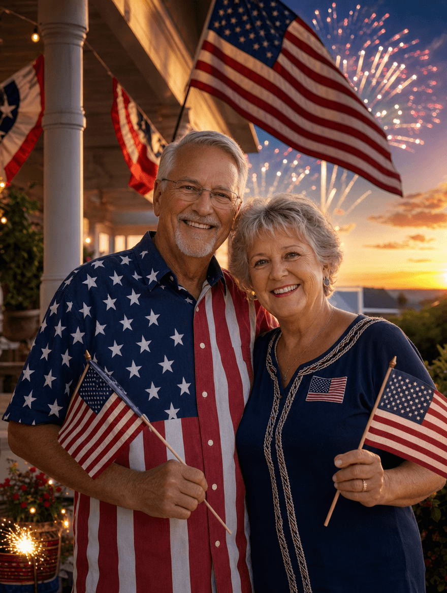 Example Your Flag Day Family Porch, made with AI, made with AI